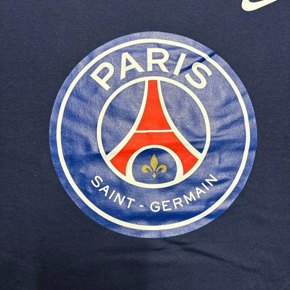 New Nike T-Shirt Men's Large Paris Saint Germain Navy Blue Soccer L Tee NWT - Picture 2 of 6